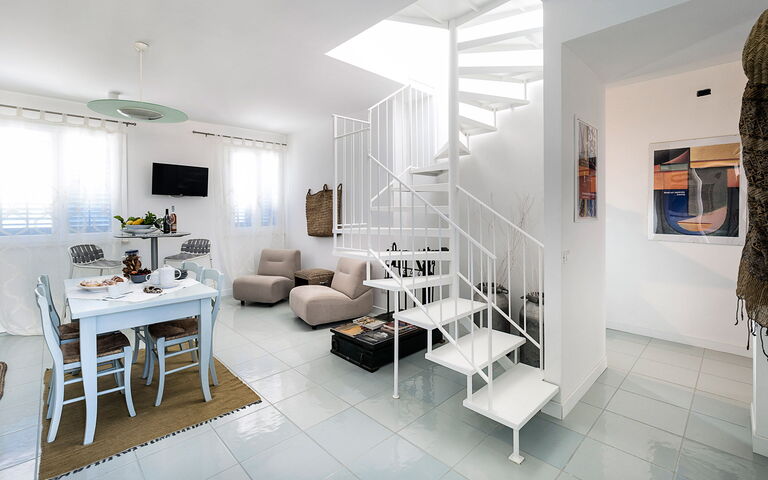 Semesterboende Delfino: Kök, Lunchrum, Vardagsrum