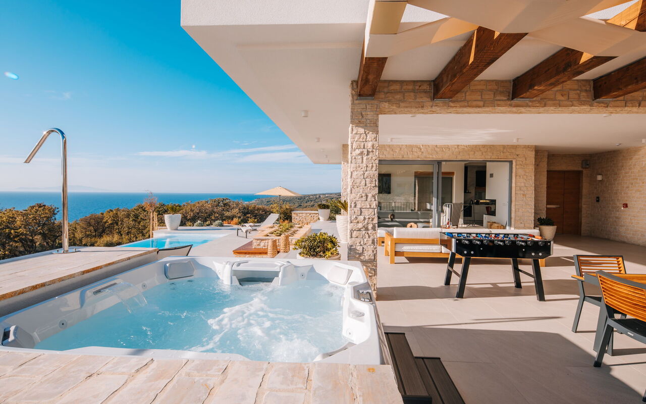 Villa Steropa: badkar, Balkong / terrass / uteplats, Exteriör, slå samman, Utomhus