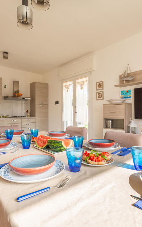 Villa Palibella: Kök, Lunchrum, Vardagsrum