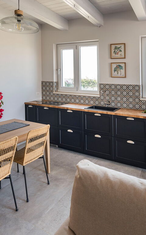 Villa Paolina: Kök, Lunchrum, Vardagsrum