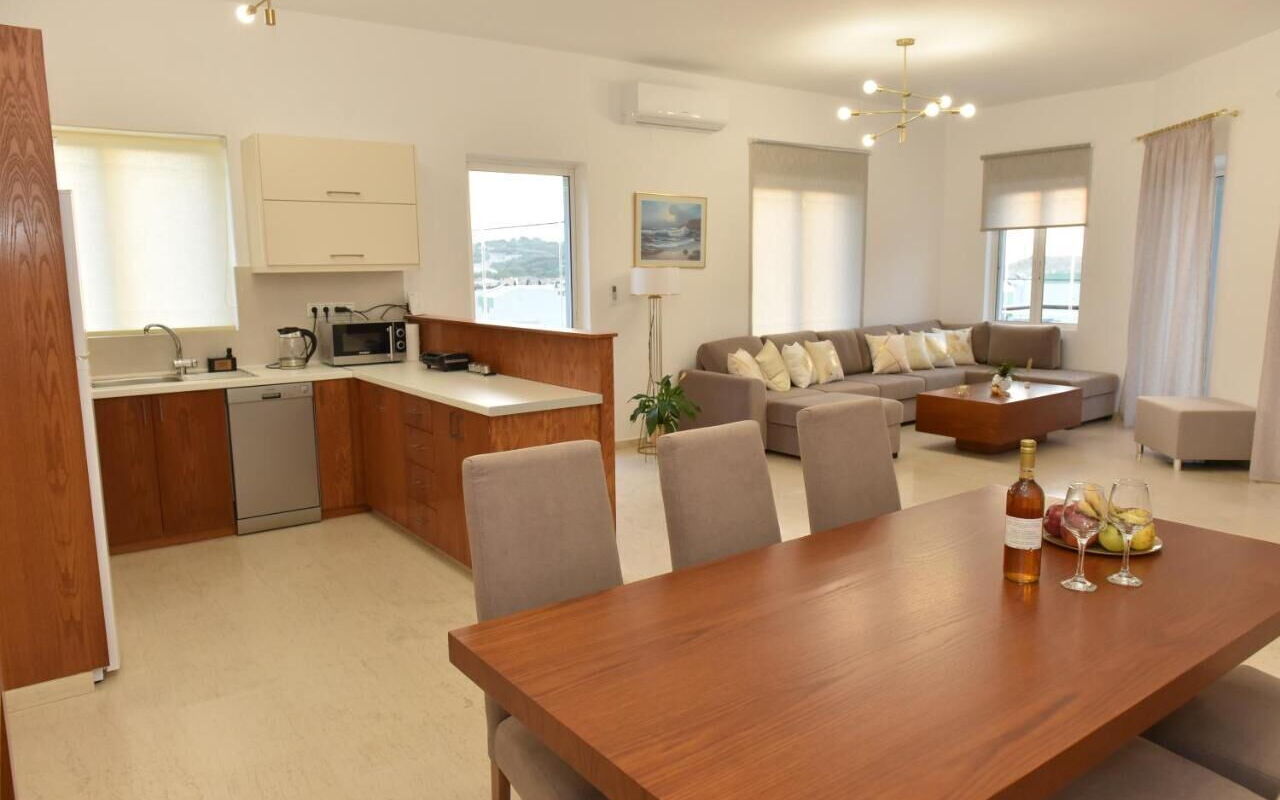 Semesterboende Christianna Apartments 1: Kök, Lunchrum, Vardagsrum