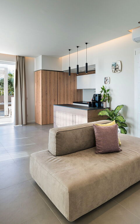 Villa Castalia: Kök, Lunchrum, Vardagsrum