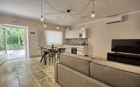 Semesterboende Borgo Ariano 4: Kök, Lunchrum, Vardagsrum