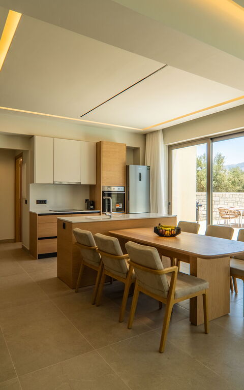 Villa Zen Hera: Kök, Lunchrum, Vardagsrum