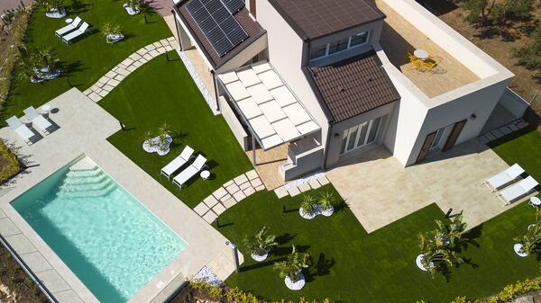 Villa Aversa: Balkong / terrass / uteplats, Exteriör, slå samman, Trädgård, Utomhus