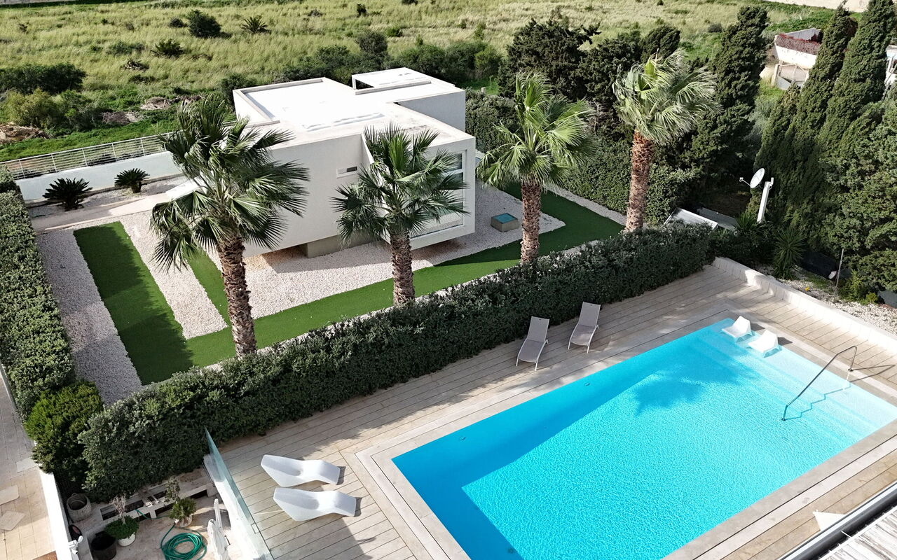 Villa Pizzolungo: slå samman, Trädgård, Utomhus, Visningar