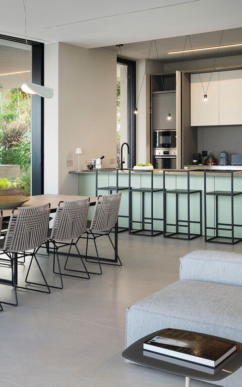 Villa Calypso: Kök, Lunchrum, Vardagsrum