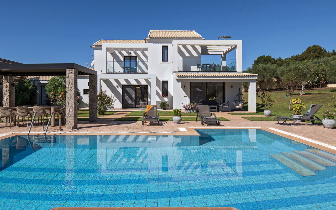 Villa Melitti: Exteriör, slå samman, Utomhus