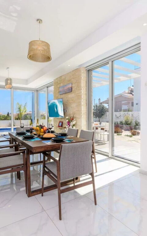 Mylos Lifestyle Seaview Villa #15: Lunchrum, Vardagsrum