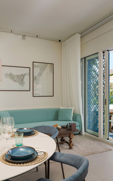La Prua Apartament: Kök, Lunchrum, Vardagsrum