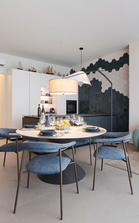 La Prua Apartament: Kök, Lunchrum, Vardagsrum